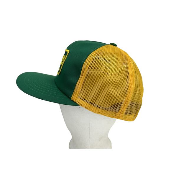 Vintage Acme Concrete Company Snapback Mesh Trucker Hat Yellow/Green 1990's - Picture 5 of 11